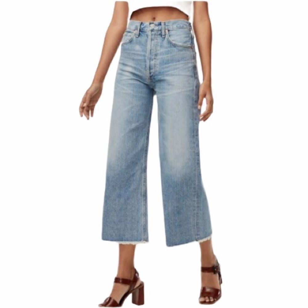 CITIZENS OF HUMANITY COH Emma High Rise Wide Leg Crop Denim Jeans Blue 24